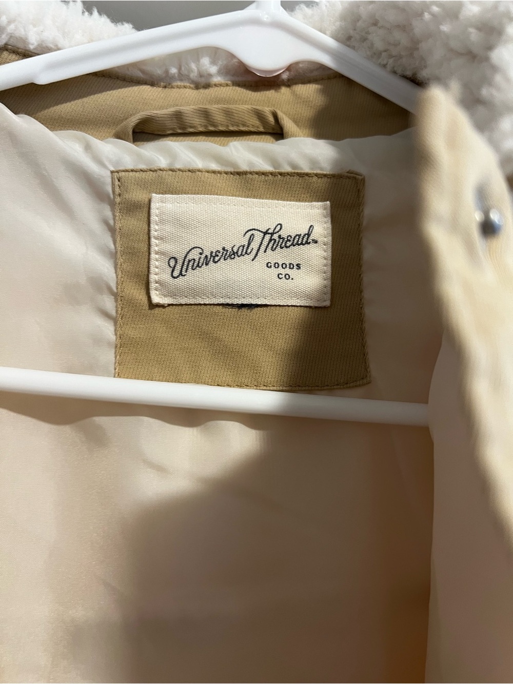 Universal Thread Cream Teddy Shearling Jacket - Picture 3 of 3